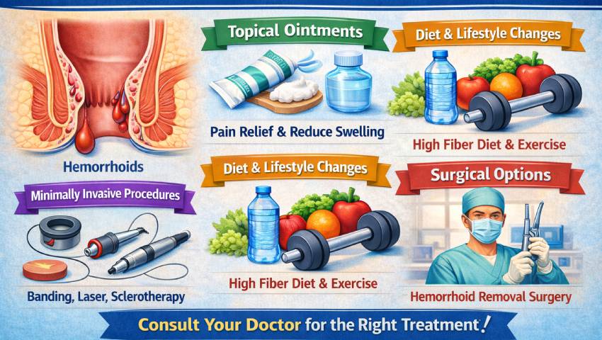 Best treatment for piles (hemorrhoids) showing non-surgical hemorrhoids treatment options, medicines, and expert care